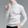 thumbnail image 1 of Yusimy Men's Solid Knit Sweater Slim Fit Stretch Cable High Neck Long Sleeve Modern Classic Textured Pullover, 1 of 4