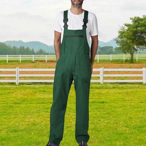 Yusimy Men's Solid Multi-Pocket Cargo Overalls Utility Work Pants - Durable Workwear for Caregiving & Outdoor Tasks