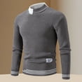thumbnail image 1 of Yusimy Men's Solid Slim Knit Sweater Long Sleeve Round Neck Classic Modern Fit, 1 of 8