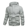 thumbnail image 1 of Yusimy Men's Sport Outdoor Hooded Jacket Casual Long Sleeve Versatile Zip-Front Jacket Sporty Casual Style, 1 of 3