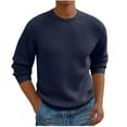 thumbnail image 1 of Yusimy Men's Striped Knit Sweater Loose Fit Round Neck Casual Pullover Versatile Urban Streetwear, 1 of 4