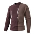 thumbnail image 1 of Yusimy Men's Striped Knit Sweater Oversized Comfort Round Neck Casual Pullover Urban Style, 1 of 5