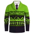 thumbnail image 1 of Yusimy Men's Striped Knit Sweater Relaxed Fit Casual Round Neck Pullover Urban Style, 1 of 7
