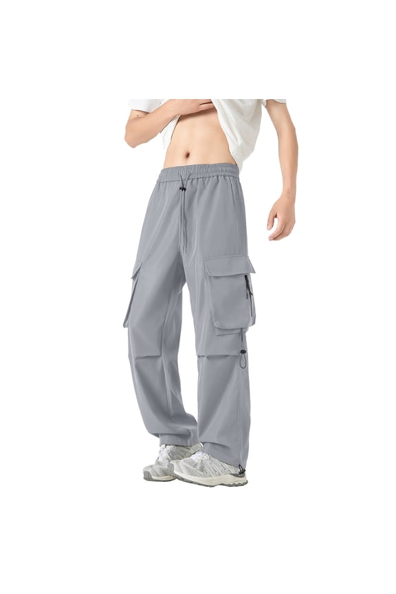 Men's Striped Pants Solid Color Vertical Stripes Relaxed Fit Casual Trousers Modern Everyday Essentials