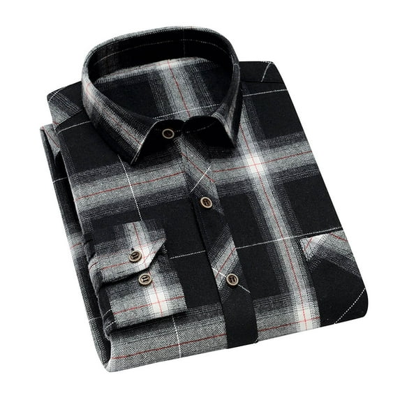 Yusimy Men's Stylish Casual Long Sleeve Button-Down Shirt - Turn-Down Collar with Glossy Buttons, Soft Wrinkle-Resistant Fabric, Daily Office & Weekend Dinner Outfit