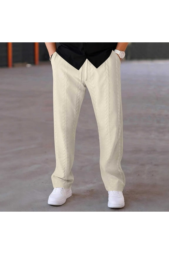 Men's Cargo Pants Solid Color Heavyweight Outdoor Training Multifunctional Work Pants Utility Military Style Rugged