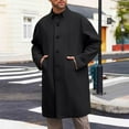 thumbnail image 1 of Yusimy Men's Trench Coat Mid-Length Slim Fit Double Breasted Pure Color Wool Blend Versatile Overcoat, 1 of 9