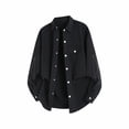 thumbnail image 1 of Yusimy Men's Trendy Fashion Long Sleeve Shirt - Lapel Collar with Glossy Buttons, Soft Skin-Friendly Fabric, Daily Errands & Weekend Shopping Outfit, 1 of 5