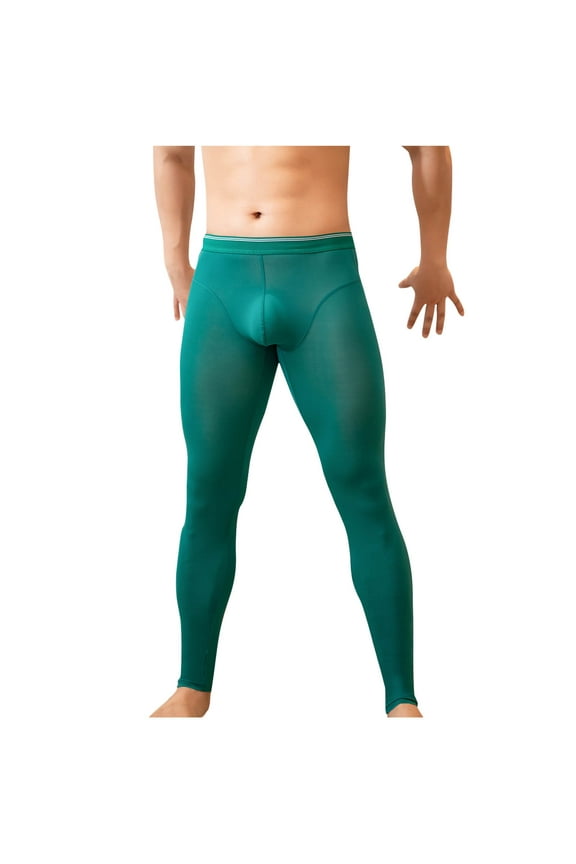 Men's Underwear Lightweight Slim-Fit Base Layer Icy Silk Touch Breathable Comfortable Home Sports Long Pants