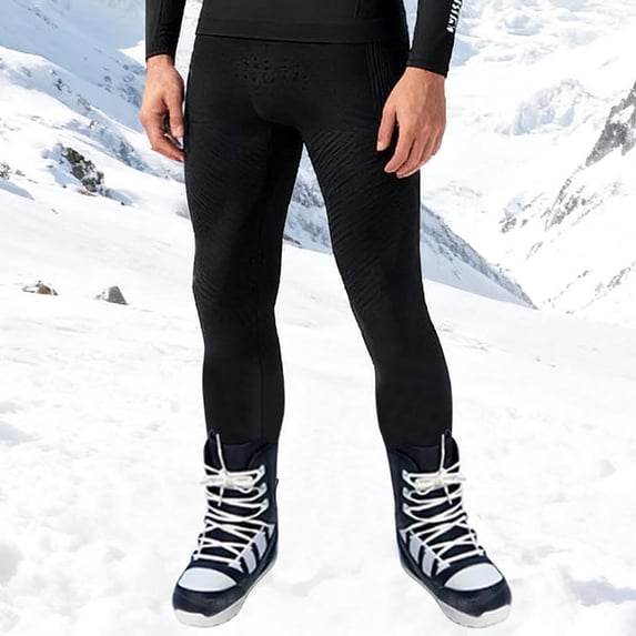 Yusimy Men's Winter Ski Compression Pants - Quick-Dry Thermal Base Layer for Cycling Hiking Sports