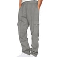 thumbnail image 1 of Yusimy Men's Work Cargo Pants Solid Color Loose Fit Elastic-Waist Multi-Pocket Casual Sporty Utility Style, 1 of 6