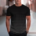 thumbnail image 1 of Yusimy Mens Athletic Short Sleeve T-Shirt Round Neck Gradient Striped Print Casual Fashion for Sports and Daily Wear, 1 of 5