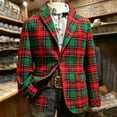 thumbnail image 1 of Yusimy Mens Chirstmas Corduroy Jacket Front Open Notched Lapel Long Sleeve Xmas Printed Blazer with Two Pockets Ugly Chirstmas Overcoat, 1 of 3
