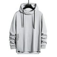 thumbnail image 1 of Yusimy Mens Loose Solid Color Hoodie Long Sleeve Hooded Pullover Casual Athletic Top, 1 of 3