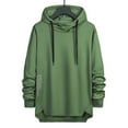 thumbnail image 1 of Yusimy Mens Loose Solid Color Hoodie Long Sleeve Hooded Pullover Casual Athletic Top, 1 of 3