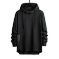 thumbnail image 1 of Yusimy Mens Loose Solid Color Hoodie Long Sleeve Hooded Pullover Casual Athletic Top, 1 of 3