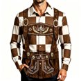 thumbnail image 1 of Yusimy Mens Oktoberfest Graphic Tee，Long Sleeve Funny Print Shirt，Festive Party Pullover for Holiday Celebrations，Fun Costume Top for Beer Festival, 1 of 5