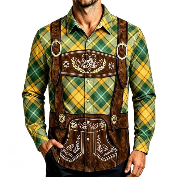 Yusimy Mens Oktoberfest Graphic Tee,Long Sleeve Funny Print Shirt,Festive Party Pullover for Holiday Celebrations,Fun Costume Top for Beer Festival
