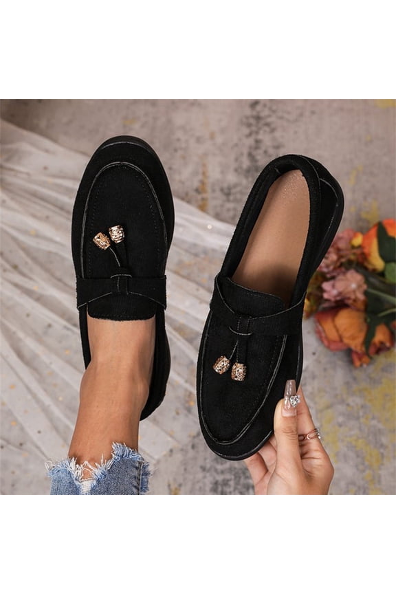 Women's Fashion Casual Versatile Eye-Catching Low Heel Shoes - Summer-Autumn Comfortable Easy Slip-On Low-Cut Loafer with Minimalist Design for Effortless Style