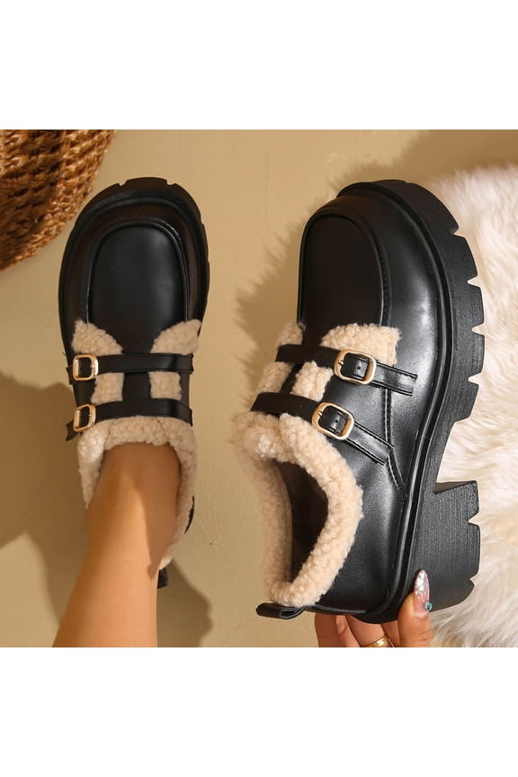 Women's Fashion Retro Lace-Up Chunky Heel Platform Shoes - Round Toe Low-Cut Brogue Style Oxford Shoes with Thick Sole for Casual Outfits (Available in Wide Sizes)