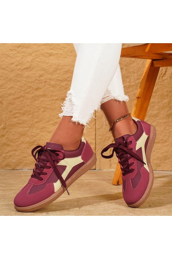 Women's Fashionable Casual Soft-Sole Sneakers - Round Toe Flat Low-Cut Retro German Training Shoes for Everyday Wear