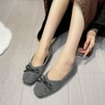thumbnail image 1 of Yusimy Women's Wide Width Trendy Autumn Winter Slip-On Flat Shoes - Square Toe Low Cut Casual Shoes with Bowknot Edgy Chic Versatile Style for Everyday Comfort, 1 of 9