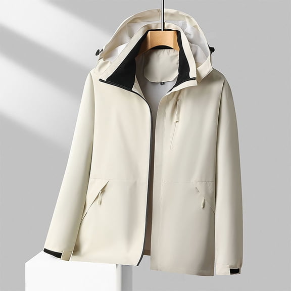 Yusimy Men's Hooded Sweatshirt Jacket Solid Color Block Zipper Long Sleeve Casual Urban Streetwear