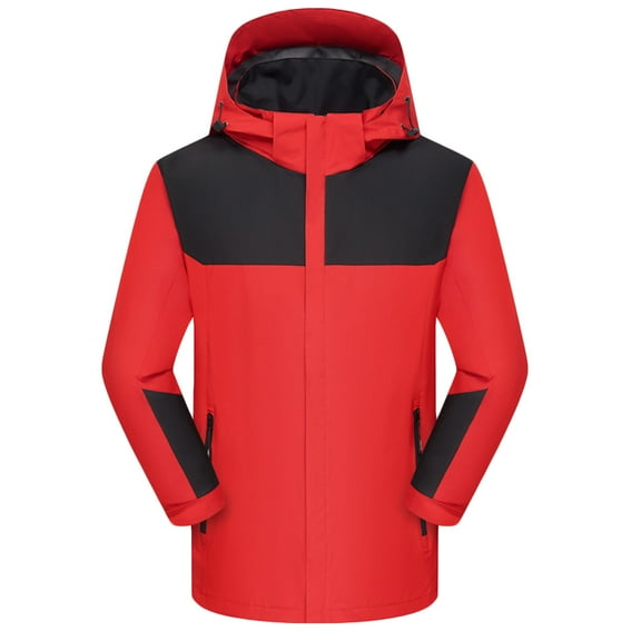 Yusimy Men's Hooded Sweatshirt Jacket Solid Color Contrast Zipper Long Sleeve Casual Streetwear Outerwear