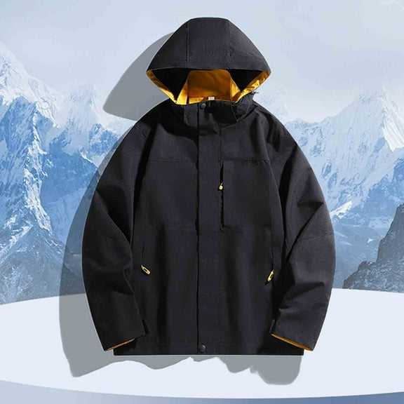 Yusimy Men's Solid Color Hooded Sweatshirt Two-Tone Zipper Detail Long Sleeve Casual Jacket Urban Streetwear