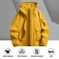 thumbnail image 1 of Yusimy Unisex Solid Waterproof Windbreaker Outdoor-Ready Zippered Pockets Adjustable Drawcord Long Sleeve Hooded Utility, 1 of 6