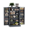 thumbnail image 1 of YUSONG Kitchen Pantry Storage Cabinet, 6 Adjustable Shelves, 2 Doors, Gray, 1 of 9