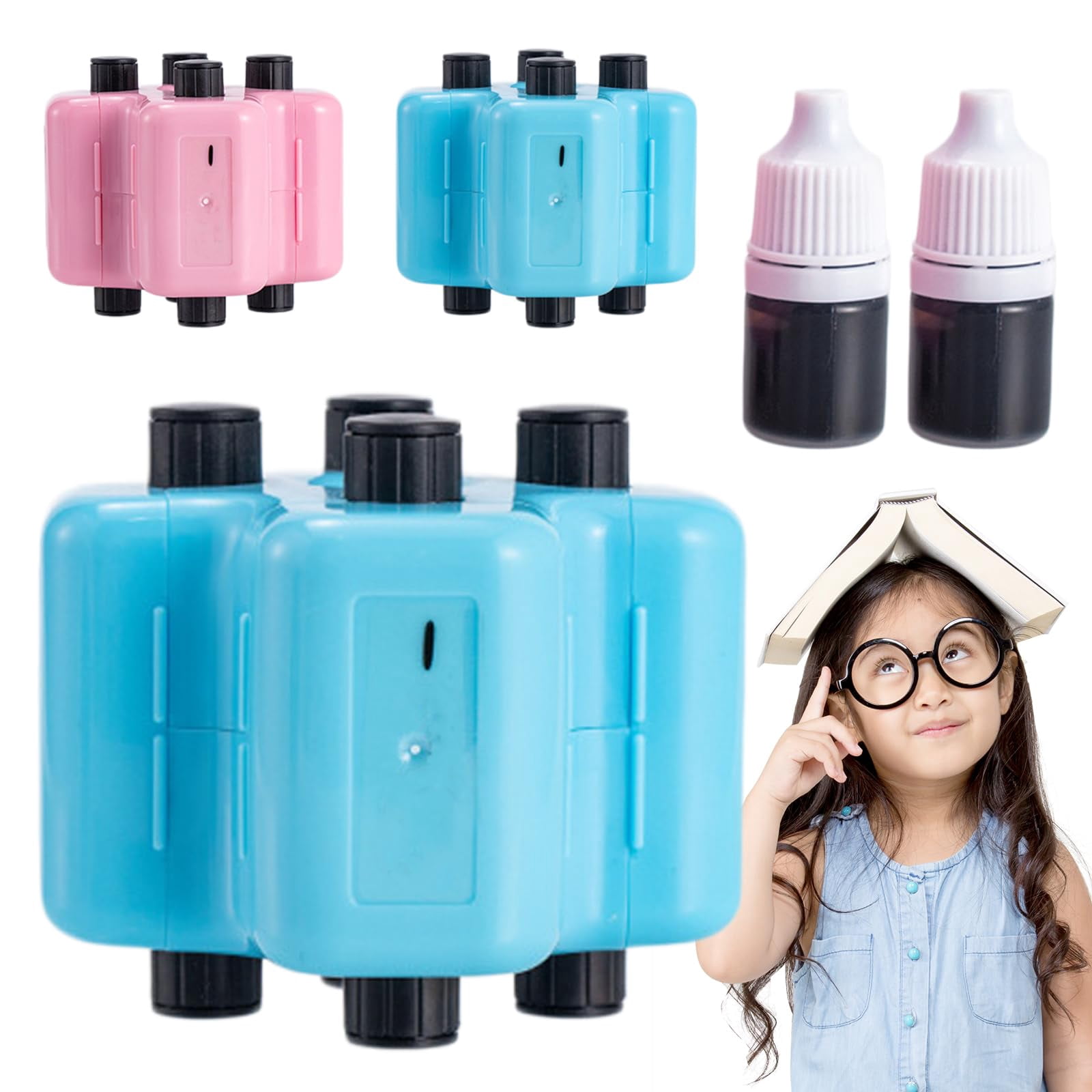 Smudged Math Yusuiyi 4 in 1 Math Roller Stamp Set,Randomized Addition,Subtraction ...