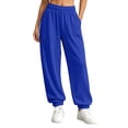 thumbnail image 1 of Yutgune Baggy Sweatpants Women High Waist Drawstring Ribbed Cuff Womens Sweatpants with Pockets, 1 of 9