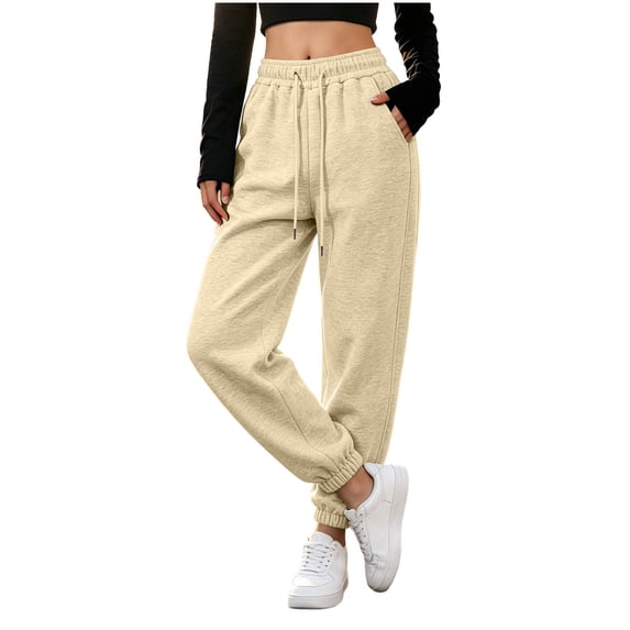 Yutgune Baggy Sweatpants for Women High Waist Drawstring Loose Fit Womens Sweatpants Comfort Daily Sweats