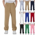 thumbnail image 1 of Yutgune Boys Baggy Sweat Pants Elastic Drawstring Waist Loose Wide Leg Open Bottom Side Pockets Youth Sweatpants Size 5-14 Years, 1 of 6