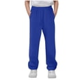 thumbnail image 1 of Yutgune Boys Baggy Sweat Pants Elastic Drawstring Waist Loose Wide Leg Open Bottom Side Pockets Youth Sweatpants Size 5-14 Years, 1 of 6