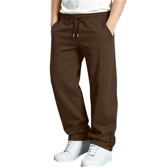 Yutgune Boys Baggy Sweatpants Elastic Drawstring Waist Wide Leg Design Side Pockets Relaxed Fit Kids Pants Size 5-15 Years