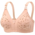 thumbnail image 1 of Yutgune Bras for Older Women Breathable Wireless Full Coverage Support Bra Nude Floral Print, 1 of 3