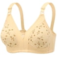 thumbnail image 1 of Yutgune Bras for Older Women Breathable Wireless Full Coverage Support Bra Nude Floral Print, 1 of 3