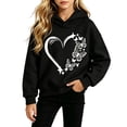 thumbnail image 1 of Yutgune Girls' Heart Graphic Hoodie, Long Sleeve Casual Pullover Sweatshirt, 1 of 5