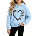 thumbnail image 1 of Yutgune Girls' Heart Graphic Hoodie, Long Sleeve Casual Pullover Sweatshirt, 1 of 6