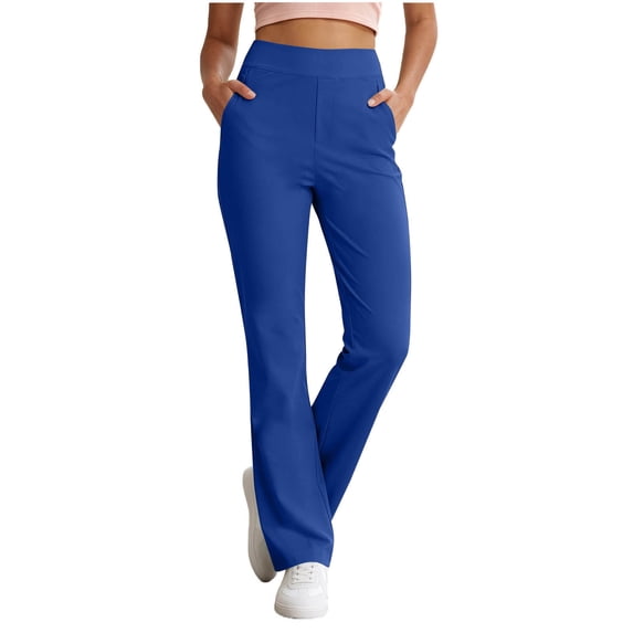 Yutgune High Waisted Flare Yoga Pants For Women Tummy Control Womens Leggings Workout Leggings Gym Leggings With Side Storage Pockets Womens Pants