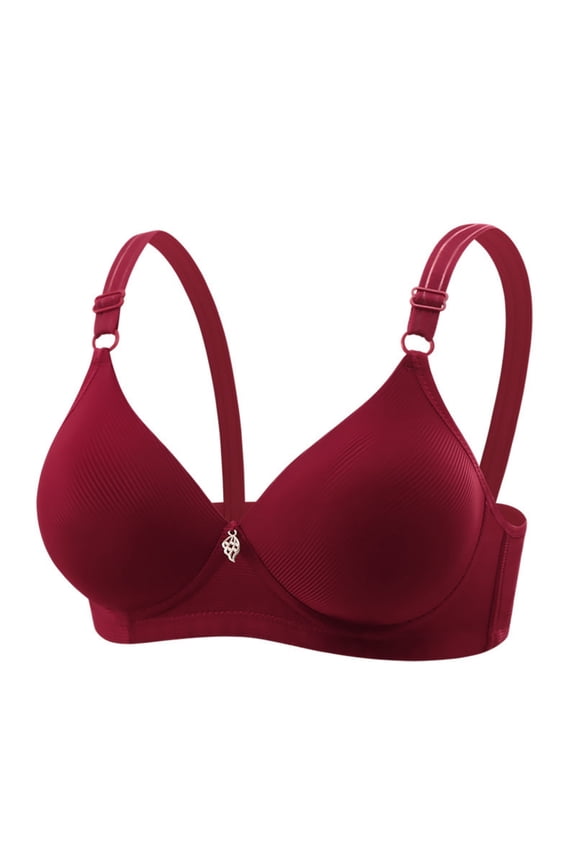 Jelly Bra for Women Invisible Wireless Daily Full Coverage Support Bra Smooth Ribbed Fabric