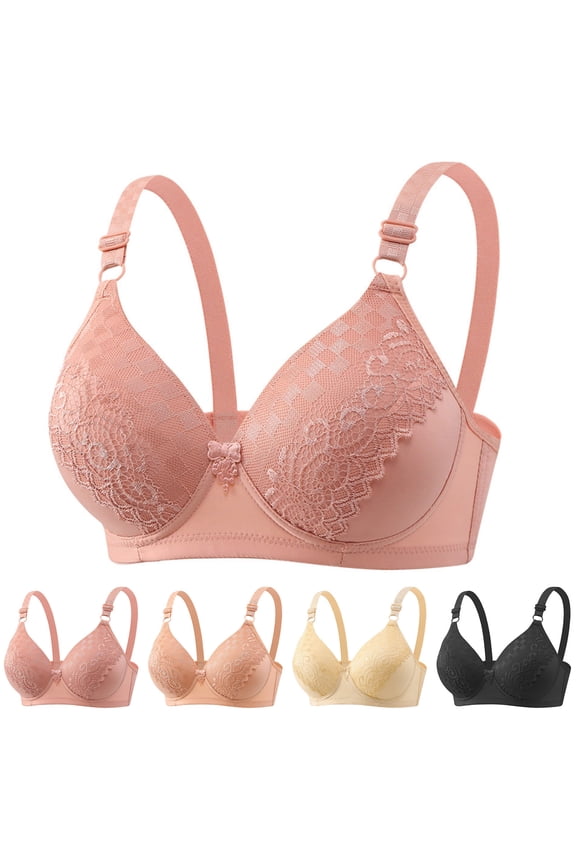 Lace Bralettes for Women Full Coverage Soft Wireless Daily Support Bra Floral Lace