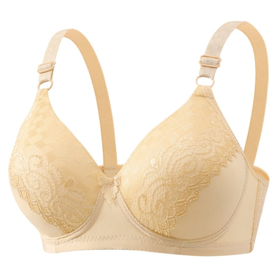 Yutgune Lace Bralettes for Women Full Coverage Soft Wireless Daily Support Bra Floral Lace