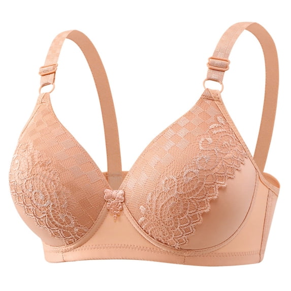 Yutgune Lace Bralettes for Women Full Coverage Soft Wireless Daily Support Bra Floral Lace