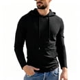 thumbnail image 1 of Yutgune Men's Athletic Pullover Hoodie, Stretch Long Sleeve Workout Hooded Sweatshirt with Drawstring and Pocket, 1 of 7
