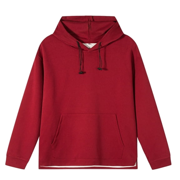 Yutgune Men's Big & Tall Pullover Hoodie, Solid Long Sleeve Hooded Sweatshirt with Drawstring, Sizes M-5XL