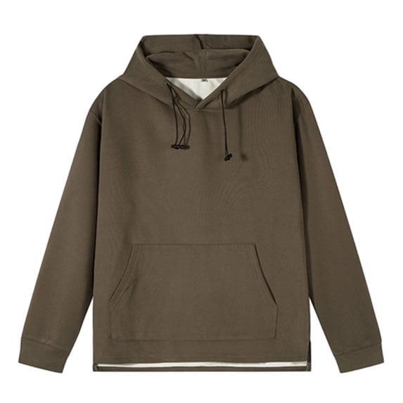 Yutgune Men's Big & Tall Pullover Hoodie, Solid Long Sleeve Hooded Sweatshirt with Drawstring, Sizes M-5XL