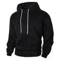 thumbnail image 1 of Yutgune Men's Fleece Pullover Hoodie, Warm Loose Fit Solid Long Sleeve Hooded Sweatshirt for Fall and Winter, 1 of 7